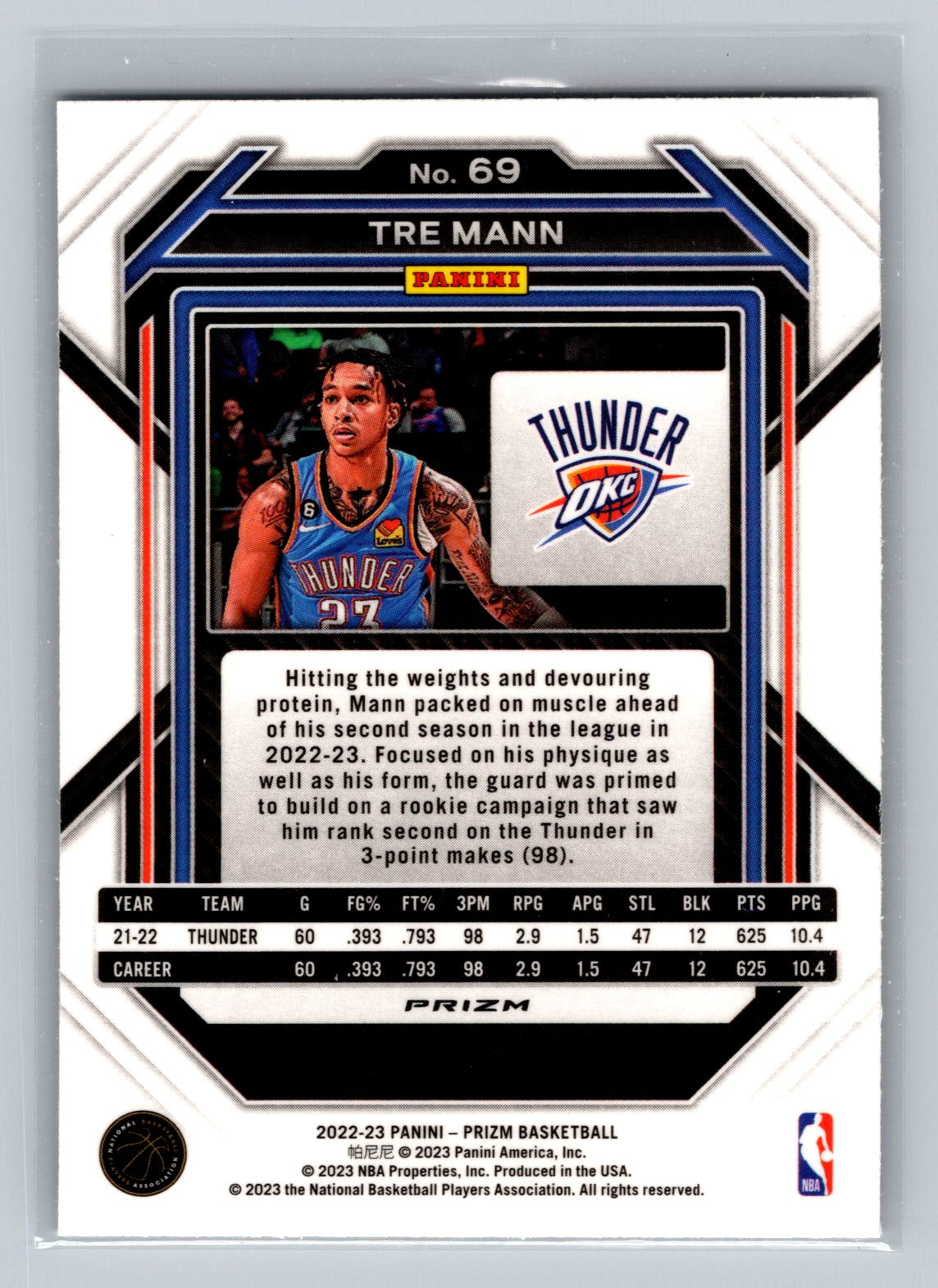 2022-23 Panini Prizm #69 Tre Mann Prizms Silver