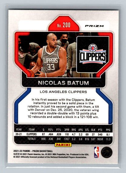 2021-22 Panini Prizm #200 Nicolas Batum NBA 75th Anniversary