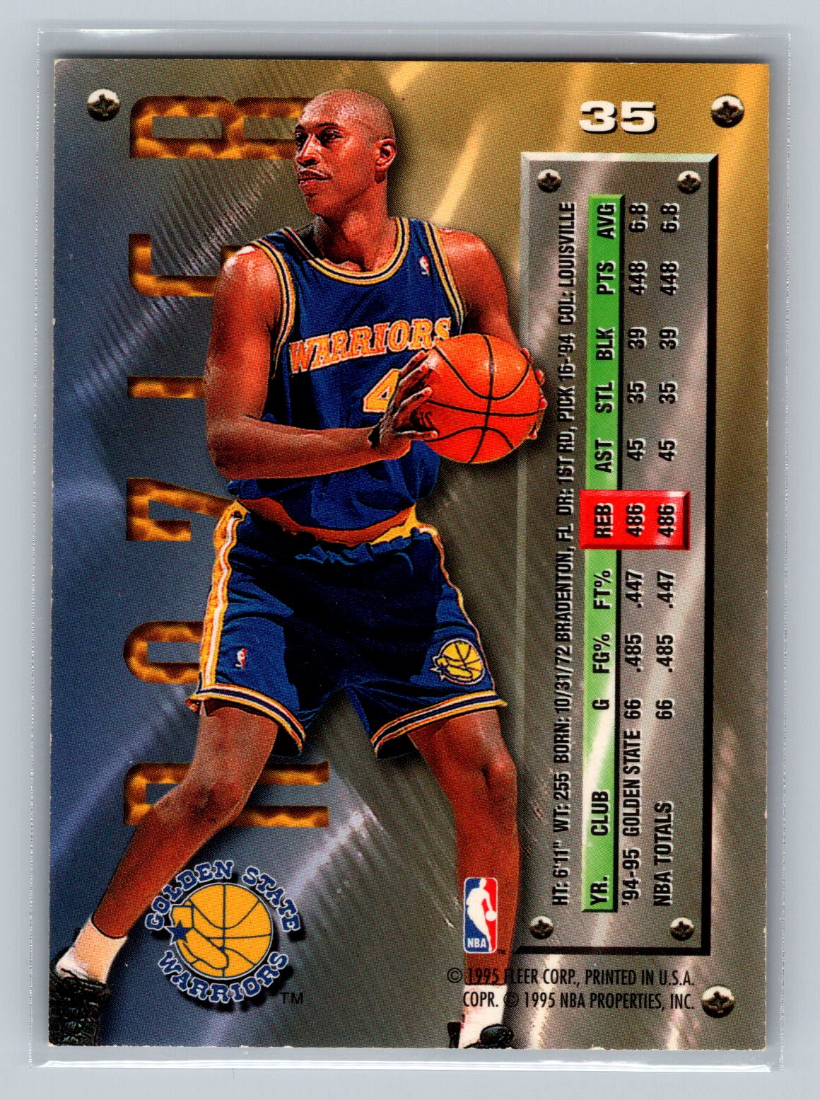 1995-96 Metal #35 Clifford Rozier