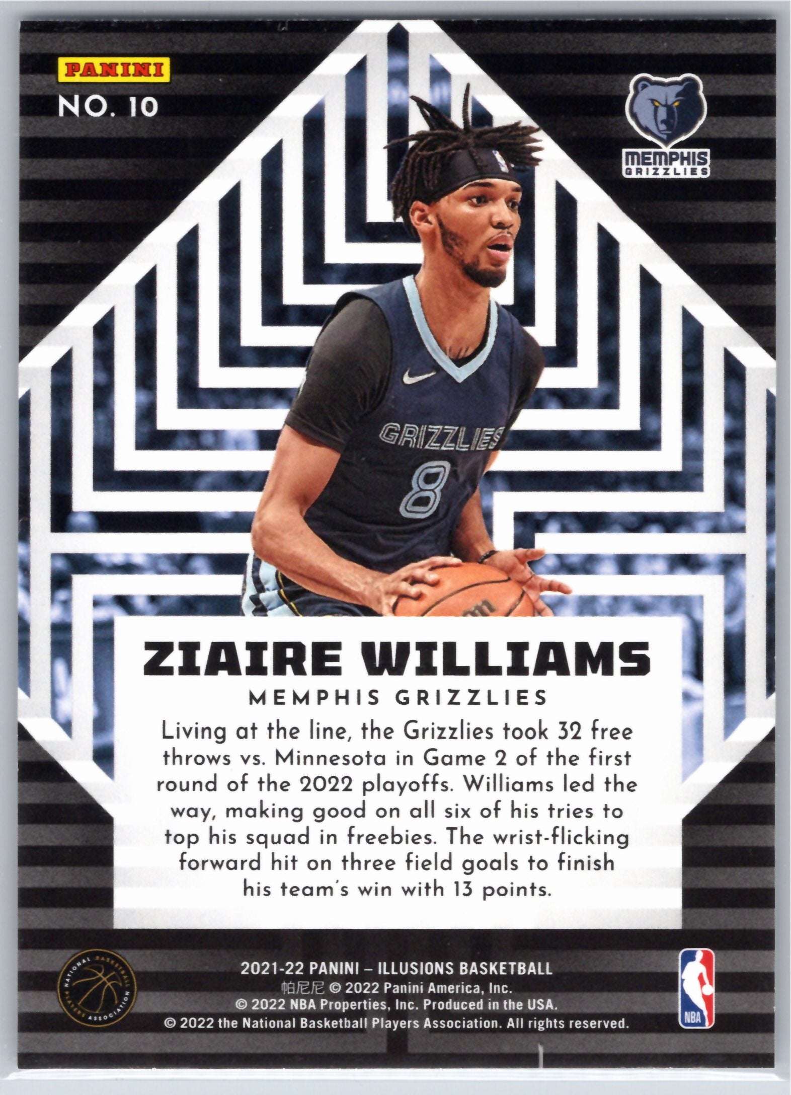 2021-22 Panini Illusions #10 Ziaire Williams Instant Impact