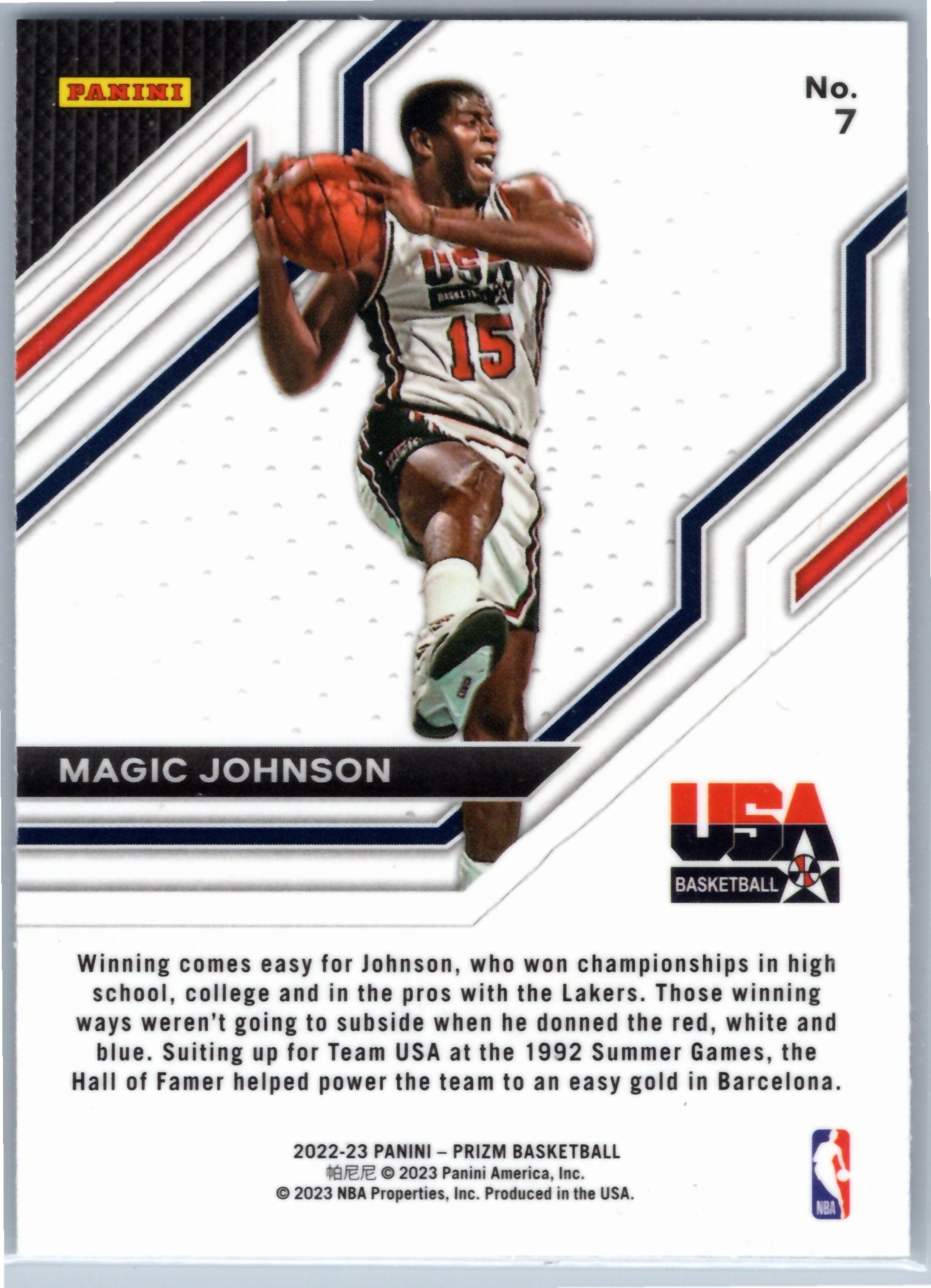 2022-23 Panini Prizm #7 Magic Johnson USA Basketball