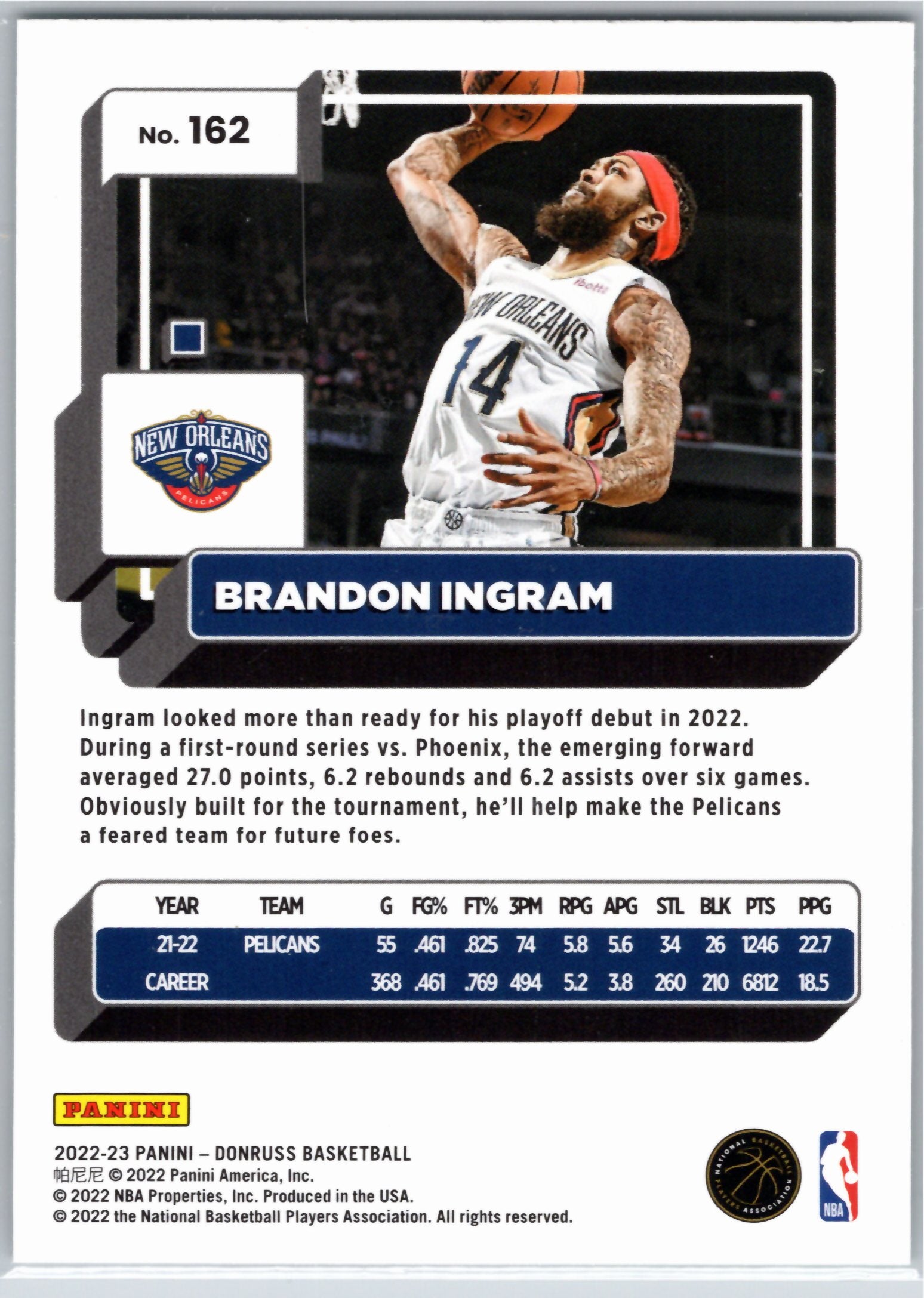 2022-23 Donruss #162 Brandon Ingram