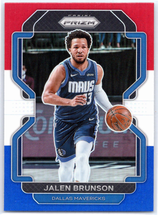 2021-22 Panini Prizm #144 Jalen Brunson Red White and Blue