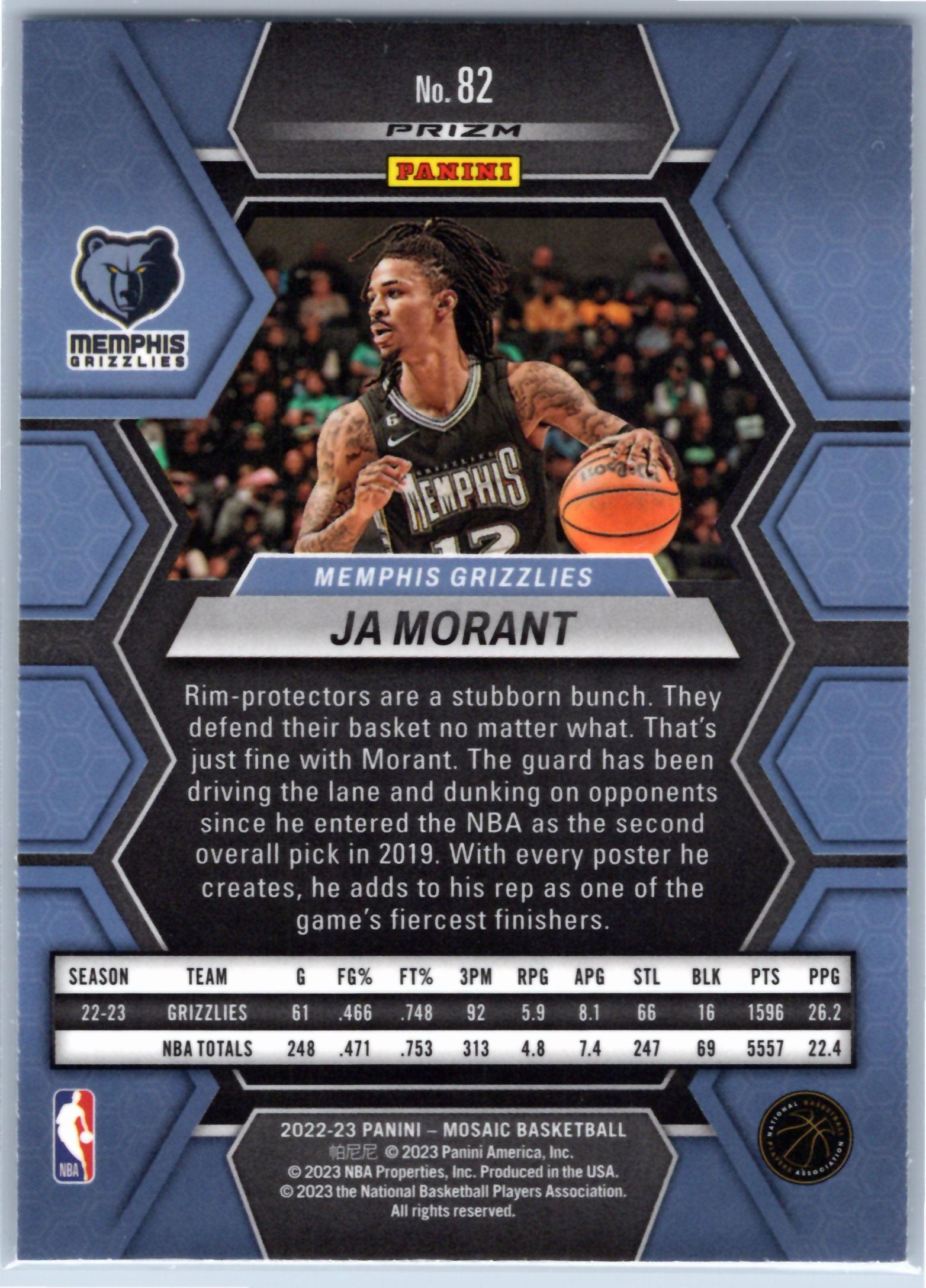 2022-23 Panini Mosaic #82 Ja Morant