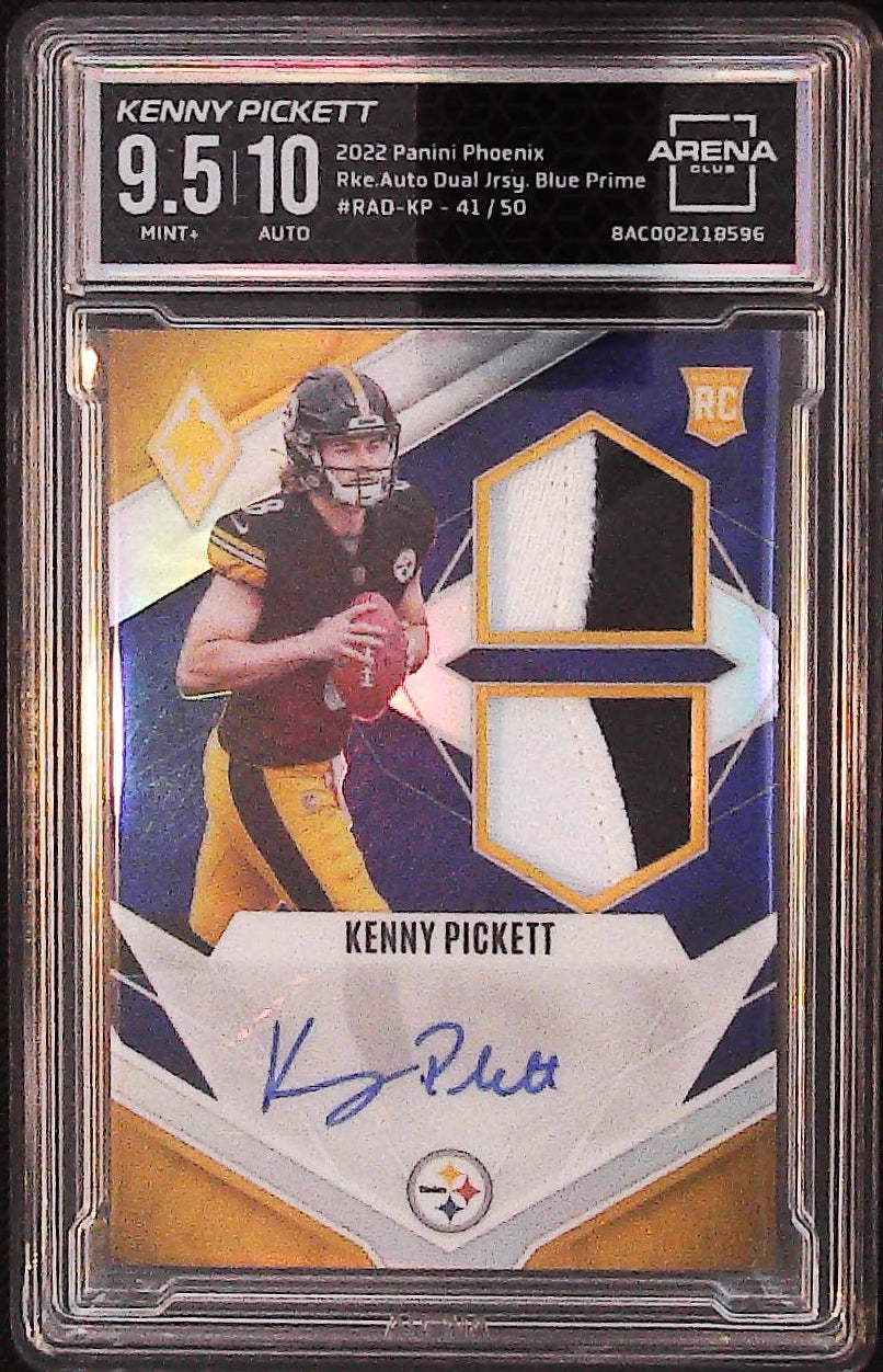 2022 Panini Phoenix #RAD-KP Kenny Pickett RPS Rookie Auto Dual Jersey Prime Blue Other 9.5 #/50