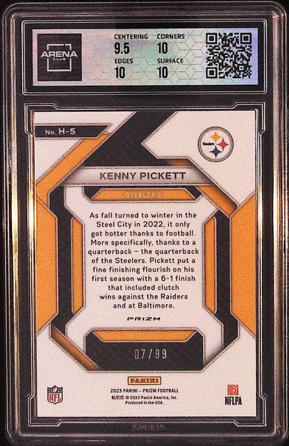 2023 Panini Prizm #H-5 Kenny Pickett Emergent Prizms Blue Ice Other 10 #/99