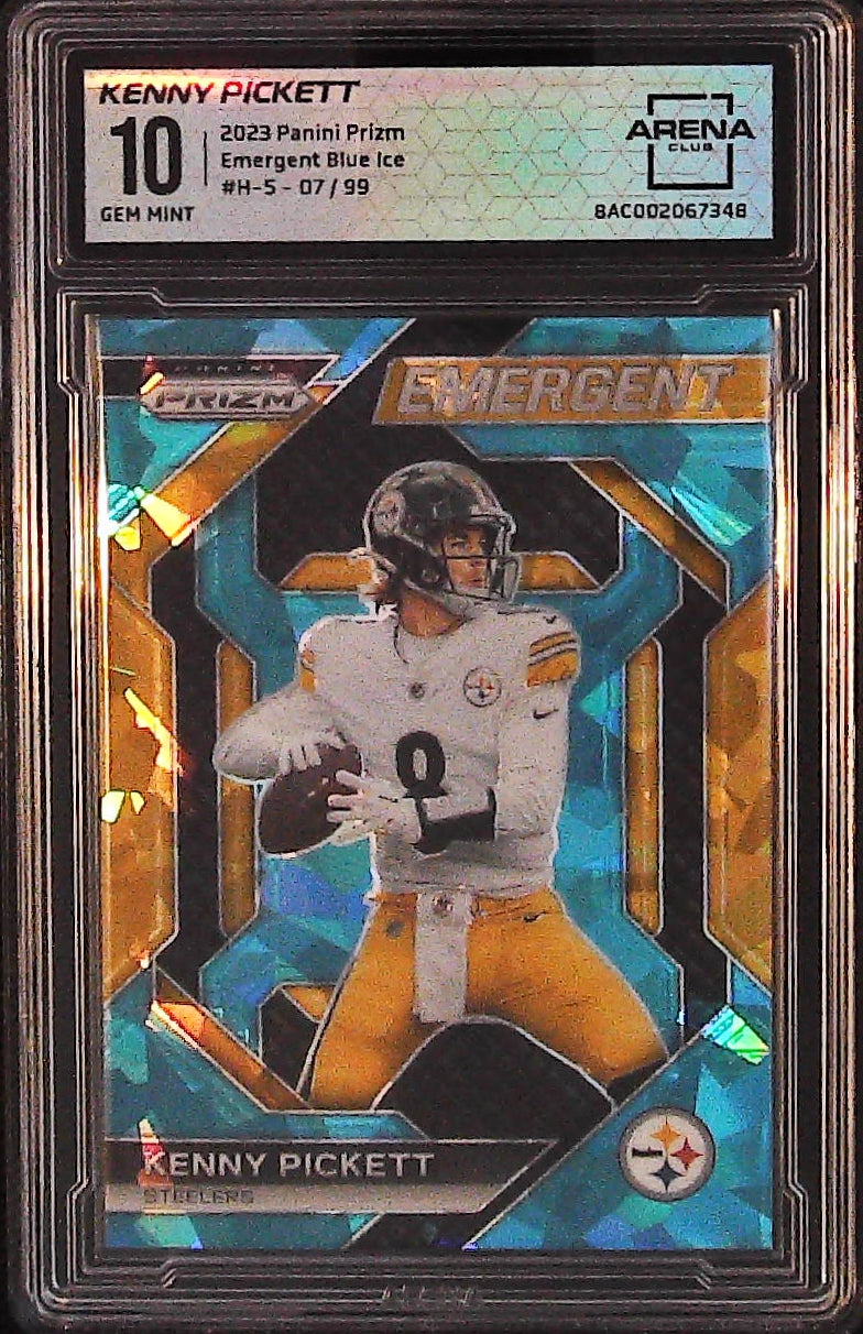 2023 Panini Prizm #H-5 Kenny Pickett Emergent Prizms Blue Ice Other 10 #/99