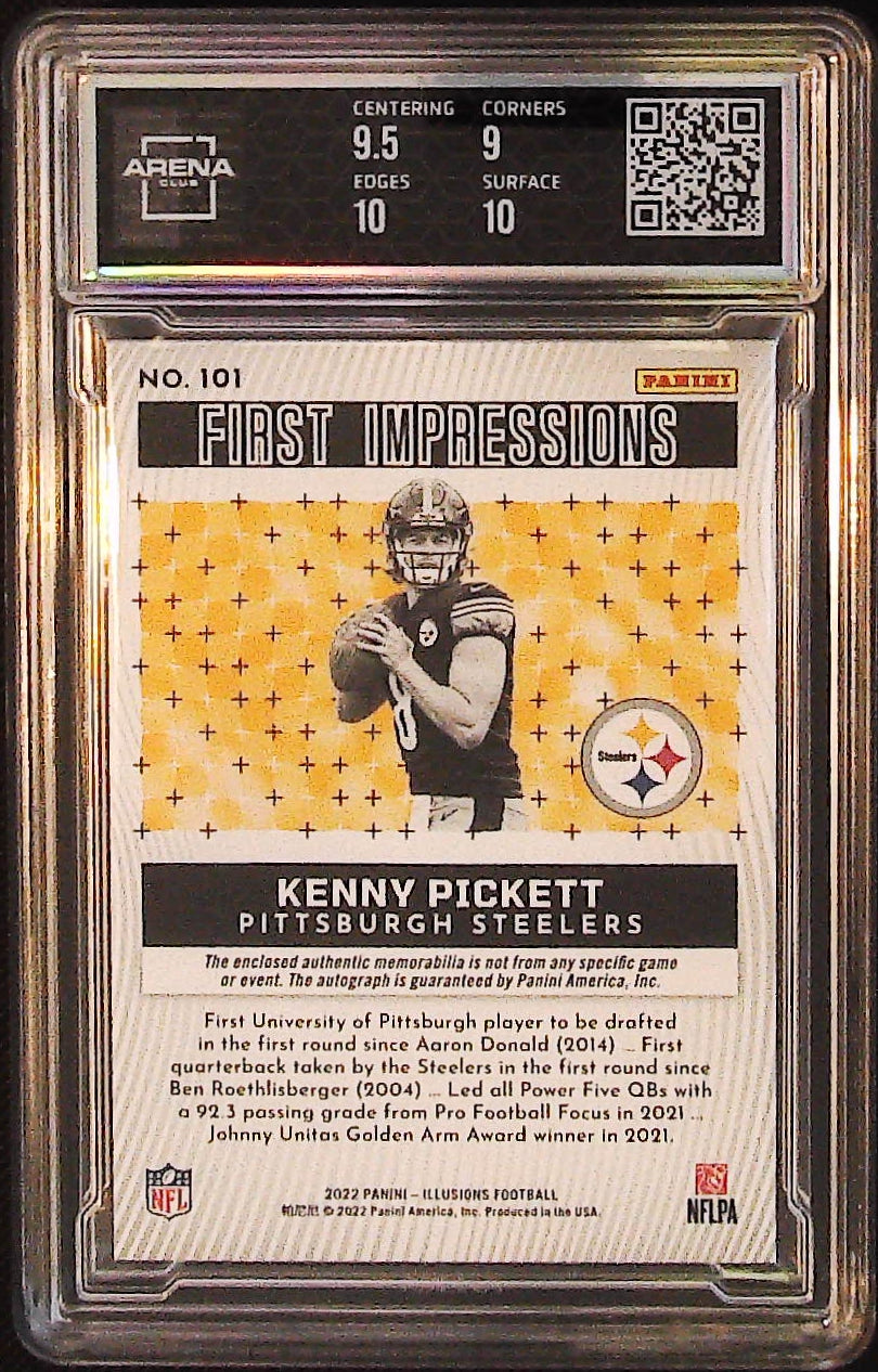 2022 Panini Illusions #101 Kenny Pickett First Impressions Autographed Memorabilia Blue Other 9.5 #/60