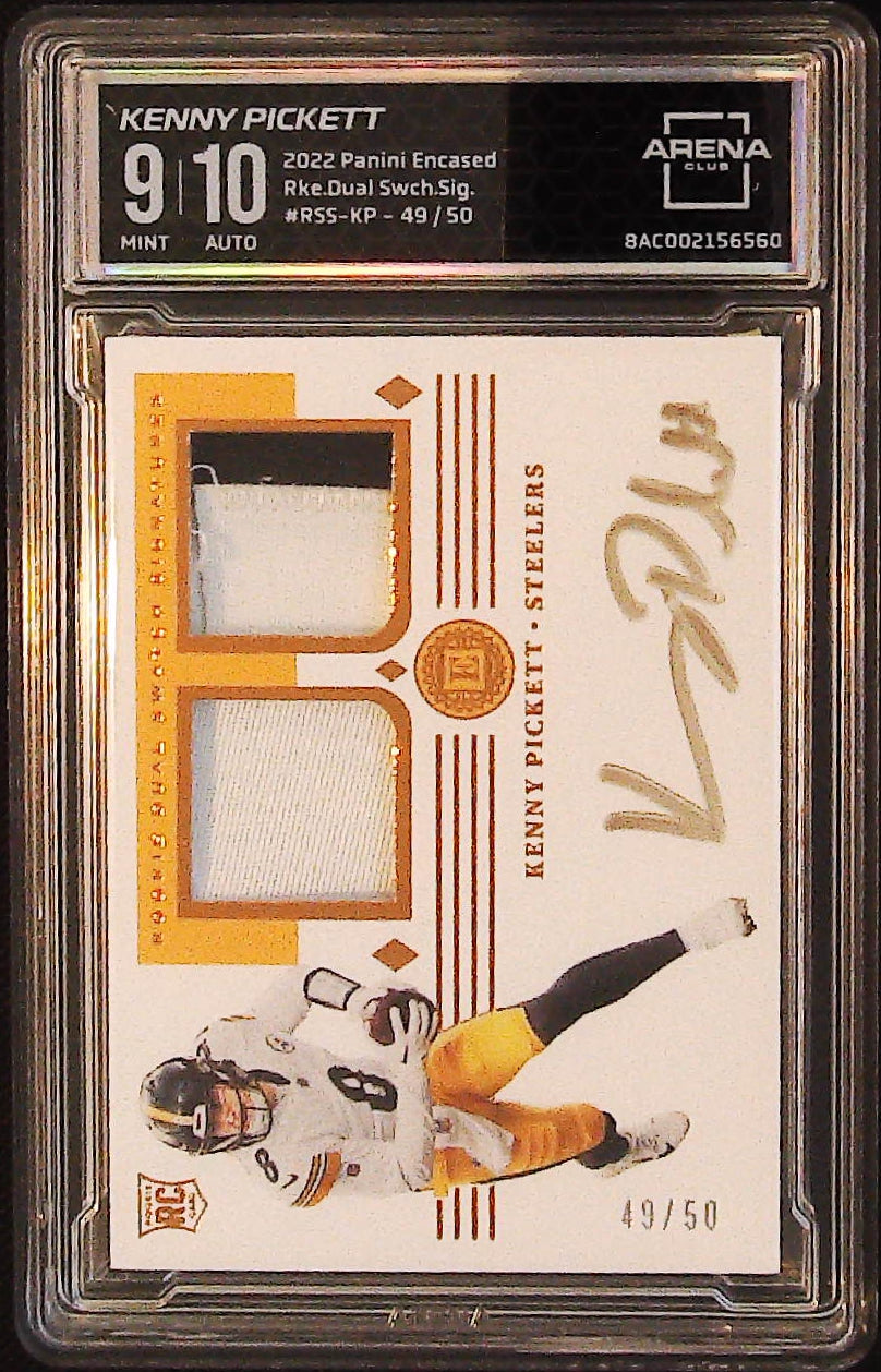 2022 Panini Encased #RSS-KP Kenny Pickett Rookie Dual Swatch Signatures Other 9 #/50