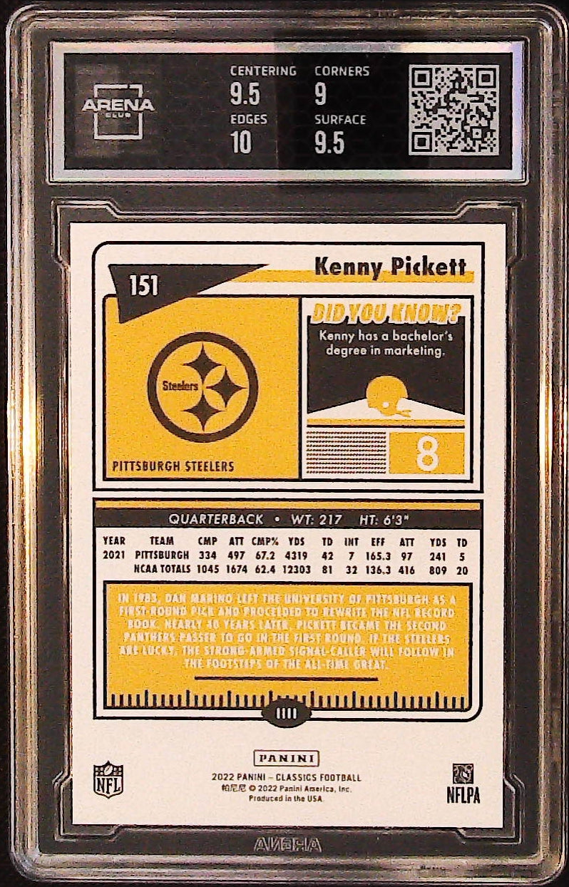 2022 Panini Classics #151 Kenny Pickett Timeless Tributes Gold Other 9.5 #/99