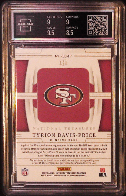 2022 National Treasures #RGS-TP Tyrion Davis-Price Rookie NFL Gear Sig