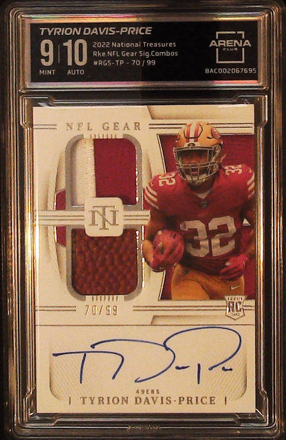 2022 National Treasures #RGS-TP Tyrion Davis-Price Rookie NFL Gear Sig