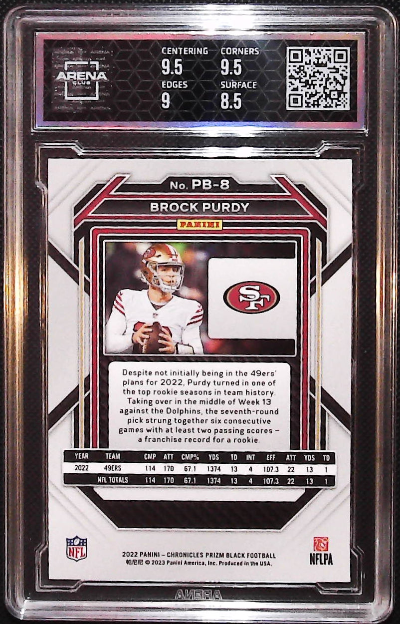 2022 Panini Chronicles #PB-8 Brock Purdy Prizm Black Other 9