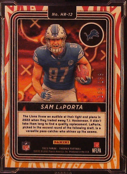 2023 Panini Phoenix #HR-12 Sam LaPorta Hot Routes Red Other 9.5 #/199