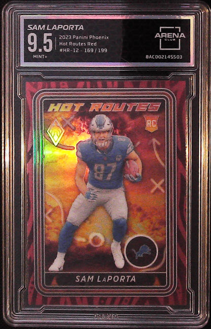 2023 Panini Phoenix #HR-12 Sam LaPorta Hot Routes Red Other 9.5 #/199