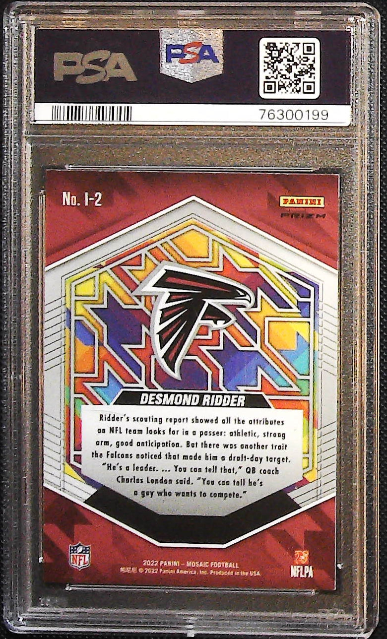 2022 Panini Mosaic #I-2 Desmond Ridder Introductions No Huddle Silver PSA 10