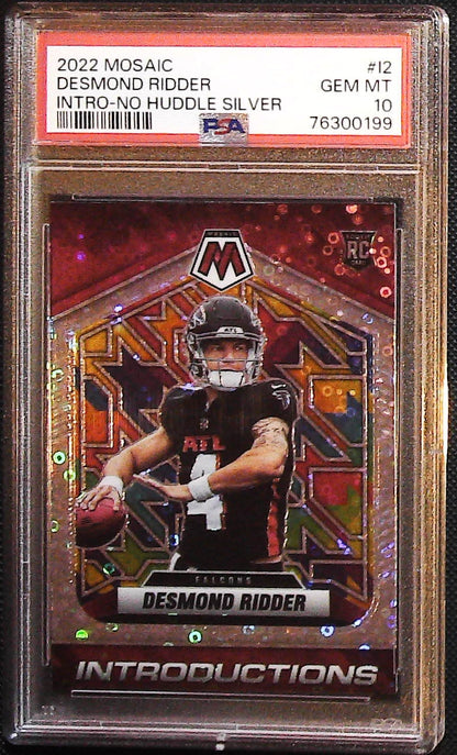 2022 Panini Mosaic #I-2 Desmond Ridder Introductions No Huddle Silver PSA 10