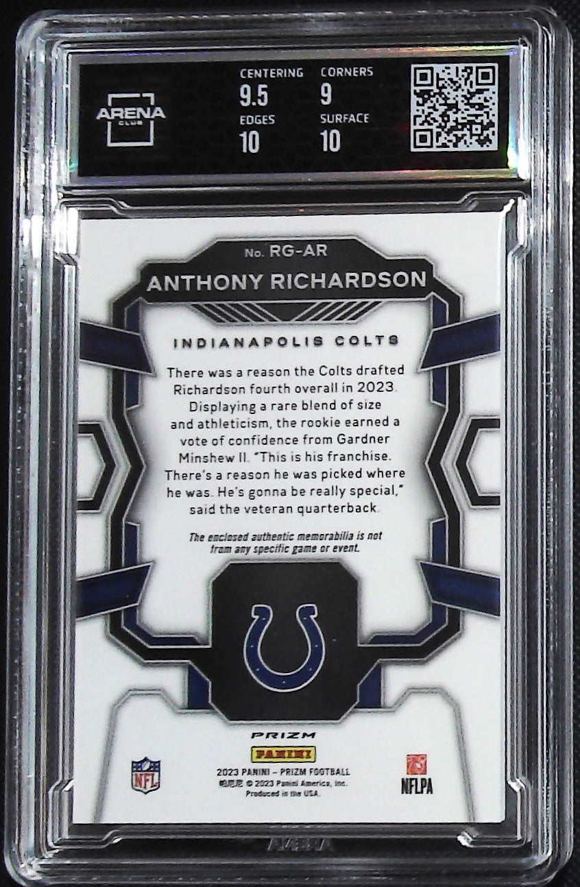 2023 Panini Prizm #RG-AR Anthony Richardson Rookie Gear Other 9.5