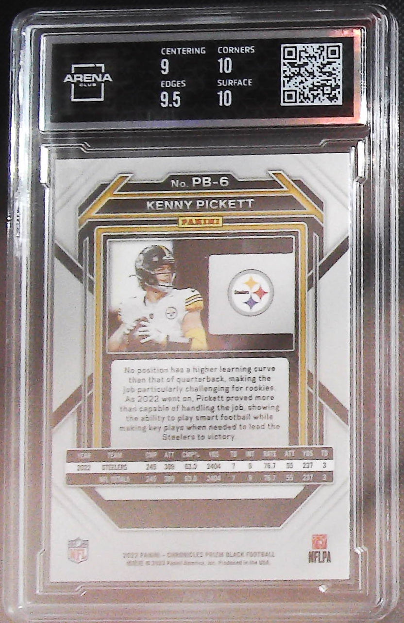 2022 Panini Chronicles #PB-6 Kenny Pickett Prizm Black Other 9.5