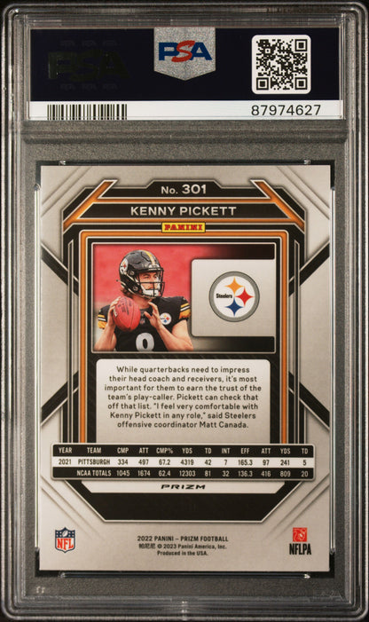 2022 Panini Prizm #301 Kenny Pickett Light Blue Prizm PSA 9 #/400