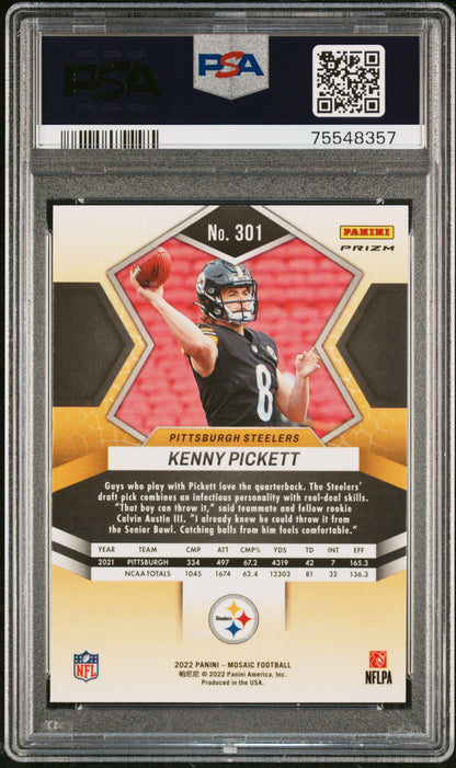 2022 Panini Mosaic #301 Kenny Pickett Red Sparkle PSA 9