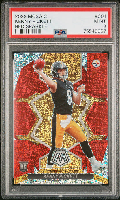 2022 Panini Mosaic #301 Kenny Pickett Red Sparkle PSA 9