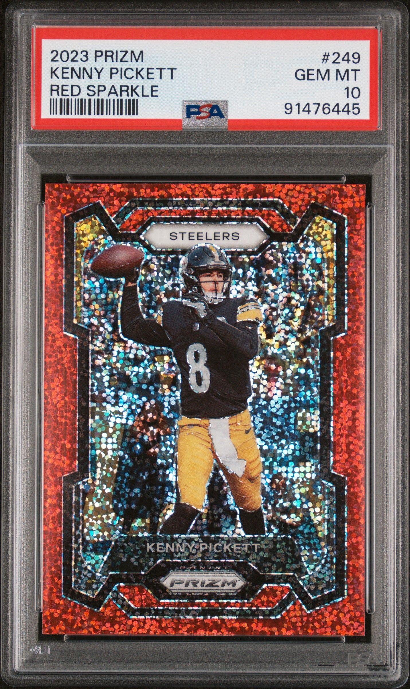 2023 Panini Prizm #249 Kenny Pickett Red Sparkle PSA 10