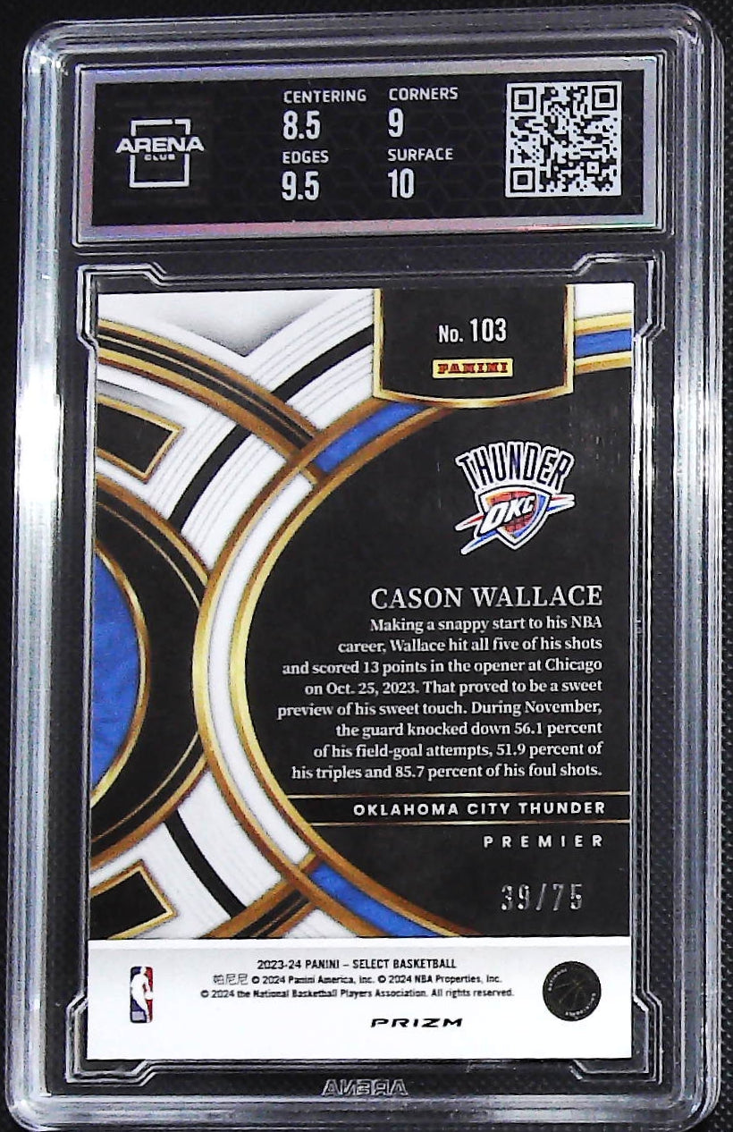 2023-24 Select #103 Cason Wallace Disco Prizms White /75 Other 9