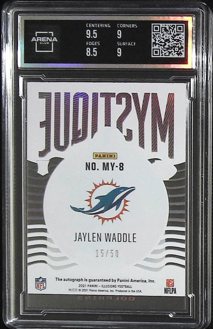 2021 Panini Illusions #MY-8 Jaylen Waddle Mystique Autographs Pink #/50