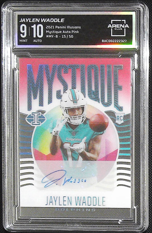 2021 Panini Illusions #MY-8 Jaylen Waddle Mystique Autographs Pink #/50