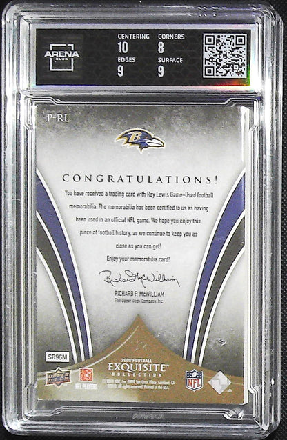 2009 Upper Deck Exquisite Collection #P-RL Ray Lewis Patch Gold #/40