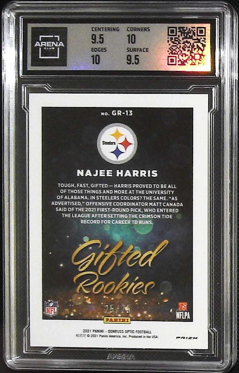 2021 Donruss Optic #GR-13 Najee Harris Gifted Rookies Black Pandora #/25