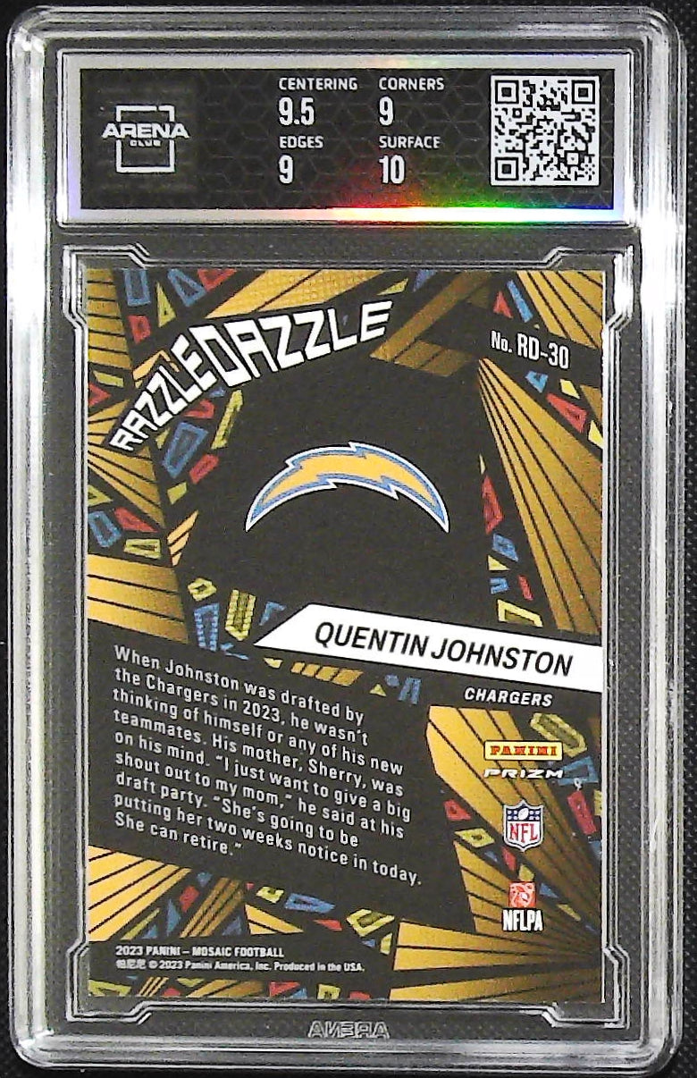 2023 Panini Mosaic #RD-30 Quentin Johnston Razzle Dazzle