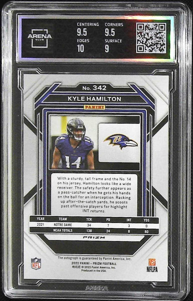 2022 Panini Prizm #342 Kyle Hamilton rookie auto