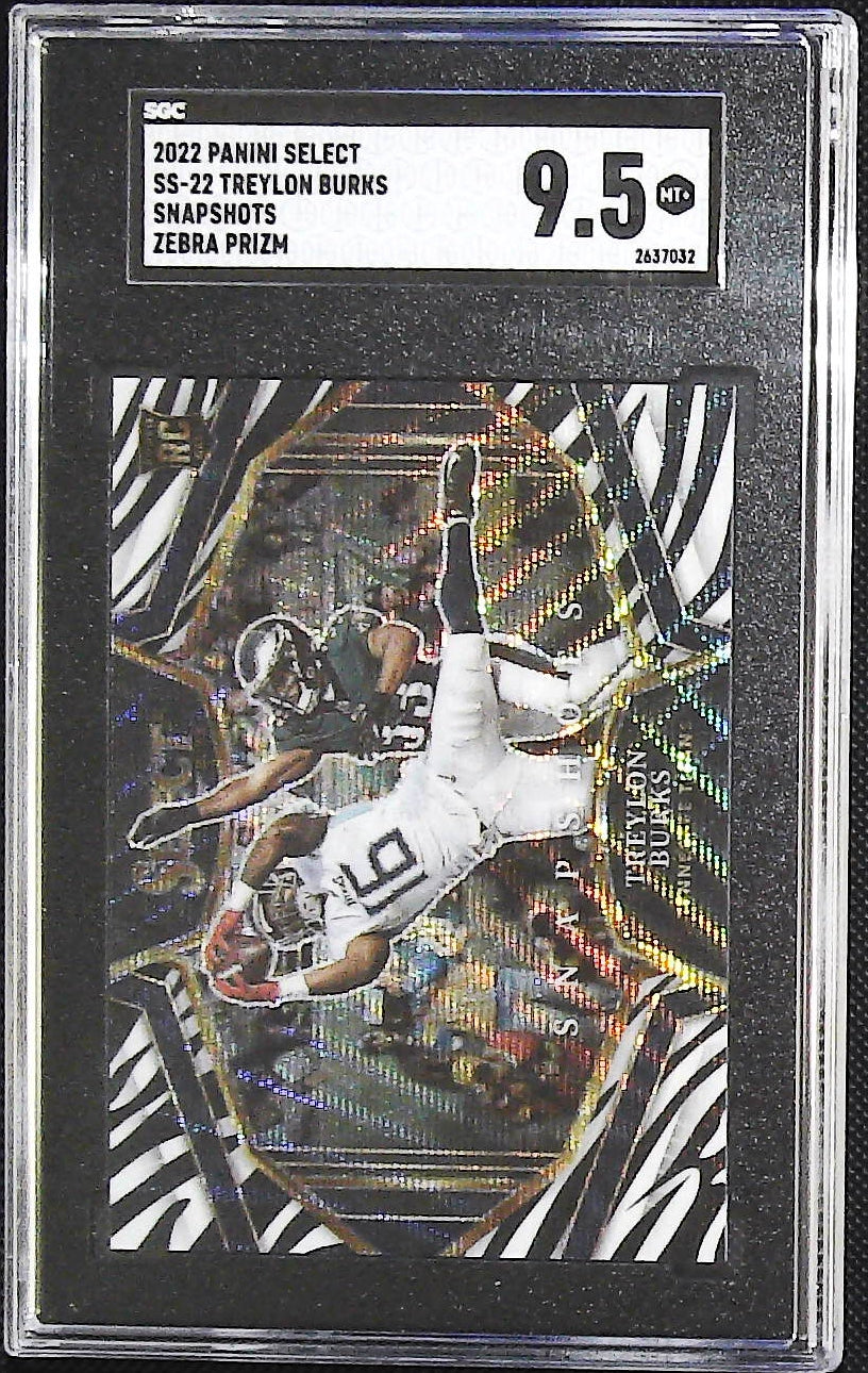 2022 Panini Select #SS-22 Treylon Burks Snapshots Zebra Prizm SGC 9.5