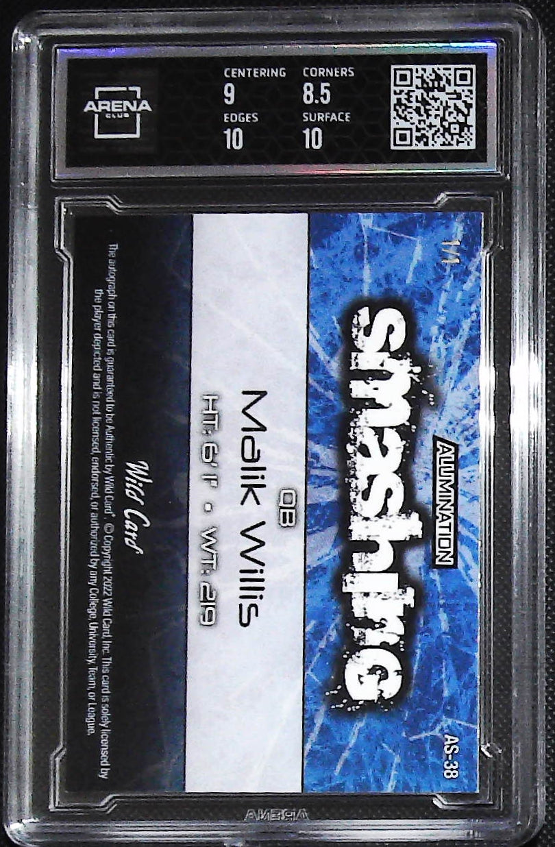 2022 Wild Card Alumination - Smashing Rainbow Blue #AS-38 Malik Willis #/1