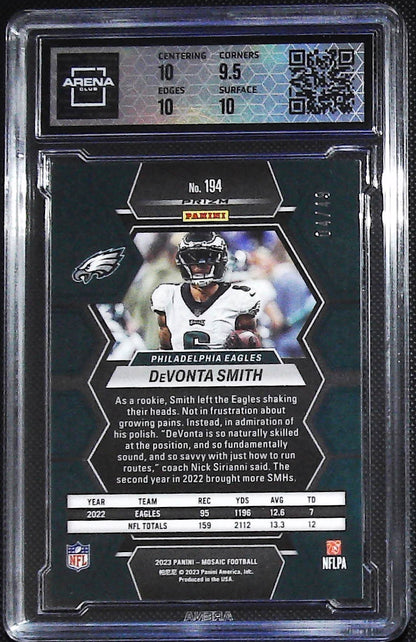 2023 Panini Mosaic #194 DeVonta Smith Purple Mosaic #/49