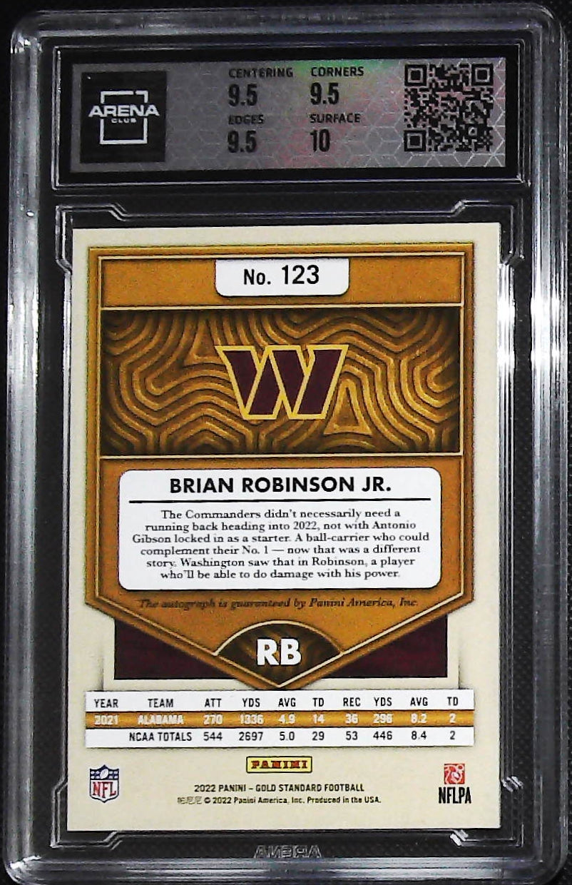 2022 Panini Gold Standard #265 Brian Robinson Jr. rookie auto /199