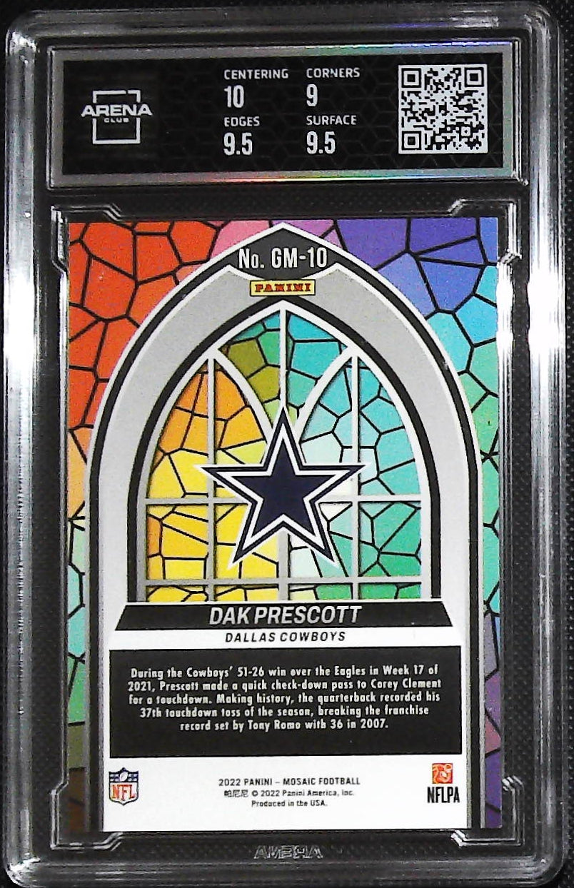 2022 Panini Mosaic #GM-10 Dak Prescott Glass Mosaic