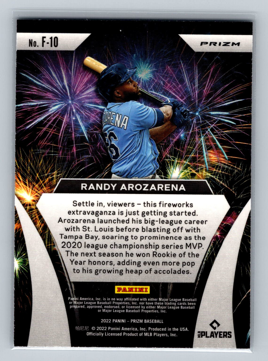 Prizm #F-10 Randy Arozarena Fireworks