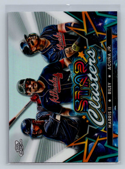 Cosmic Chrome #SC-9 Austin Riley / Ronald Acuña Jr / Michael Harris II