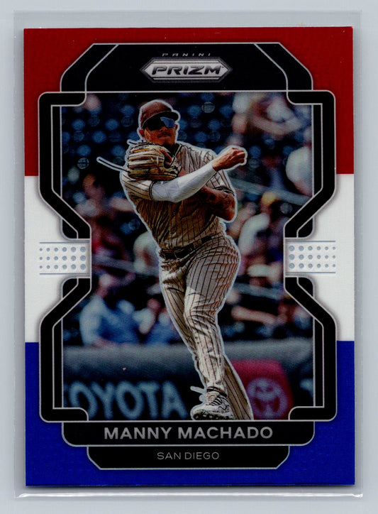 2022 Panini Prizm #178 Manny Machado Red/White/Blue Prizm