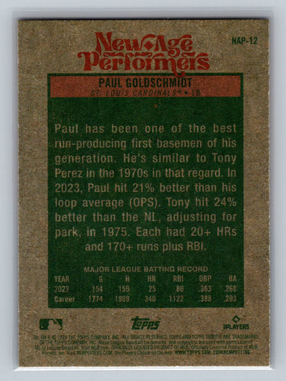 2024 Topps Heritage #NAP-12 Paul Goldschmidt New Age Performers